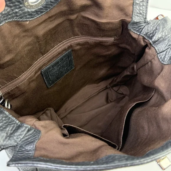 Coach Black Pebbled Leather Chelsea Turn Lock Hobo Y2K Vintage Shoulder Bag - Picture 11 of 13